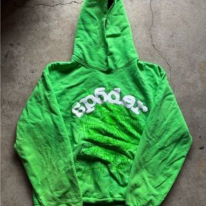 Sp5der Green Hoodie Small